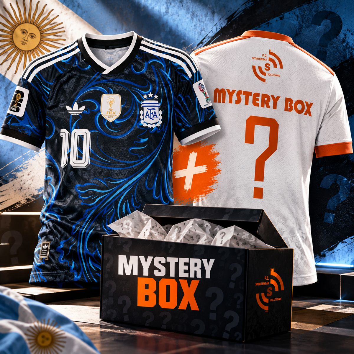 2tricouri BUNDLE  Tricou WorldCUP Argentina Away + MisteryJERSEY